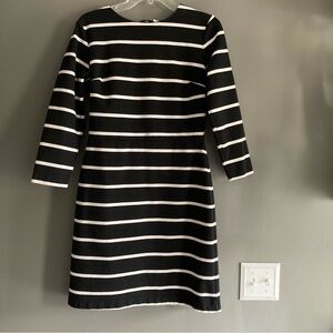 Black & White Stripe 3/4 Sleeve Dress